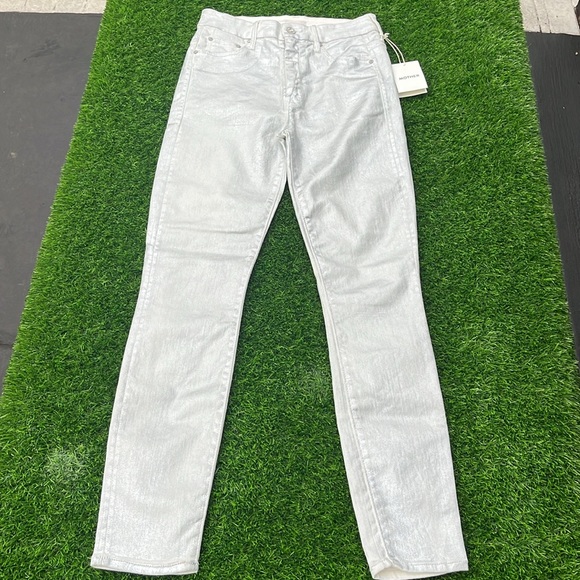 MOTHER High Waisted Looker Ankle Silver Linings size 27 - Picture 5 of 15
